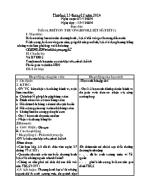 Kế hoạch bài học tuần 16 lớp 3 - Năm học 2014-2015
